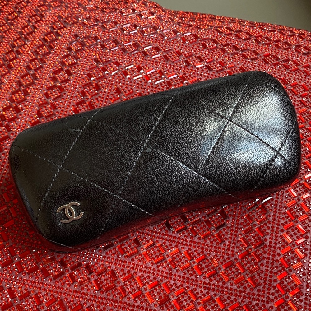 CHANEL Black Quilted Sunglasses Case